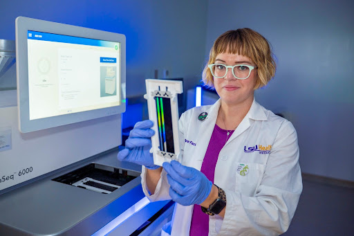 Camille Cannon in the Genomics Core at LSU Health Shreveport. 