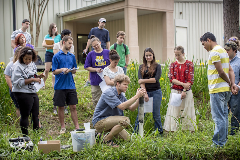 class in the field