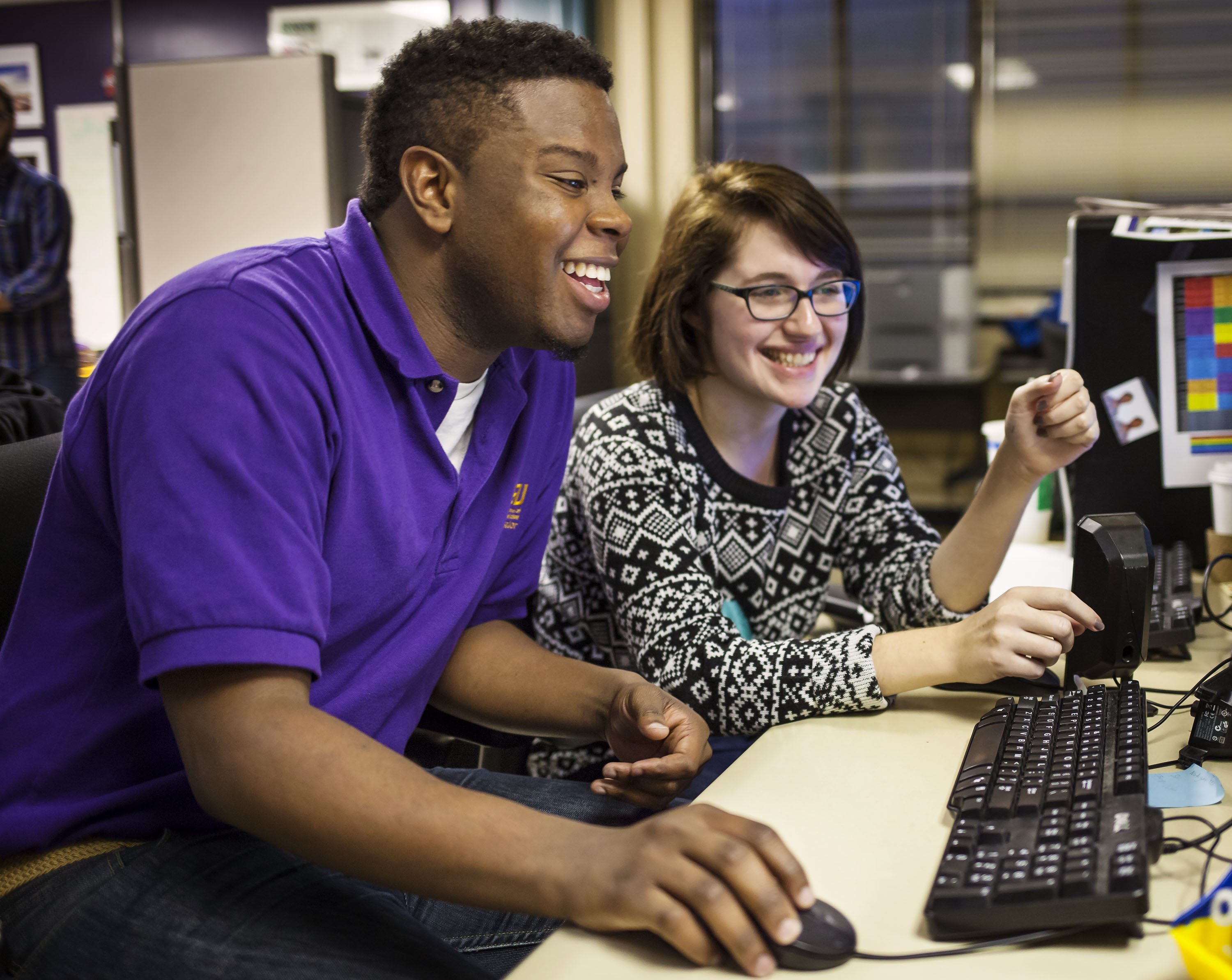 students at computer