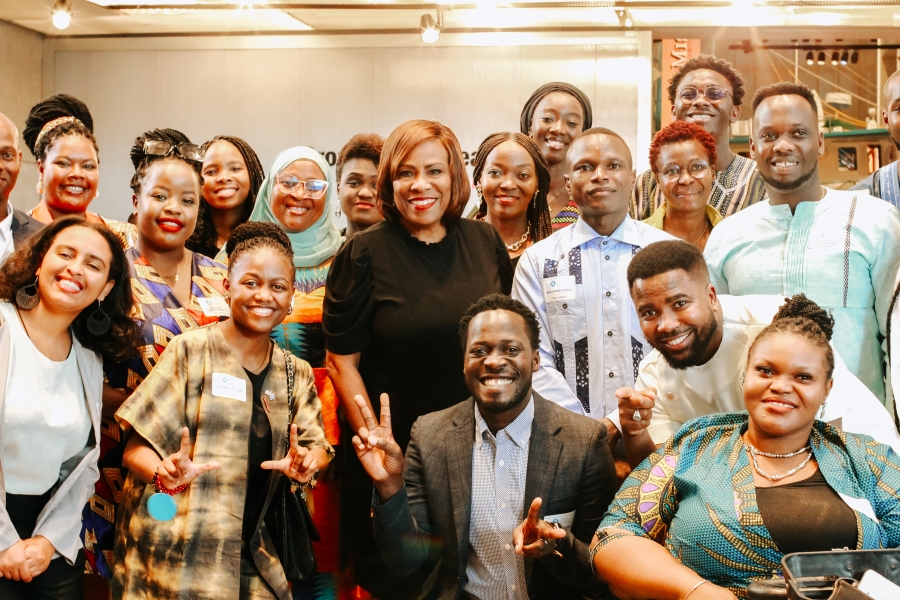 African delegation smiles with Baton Rouge mayor