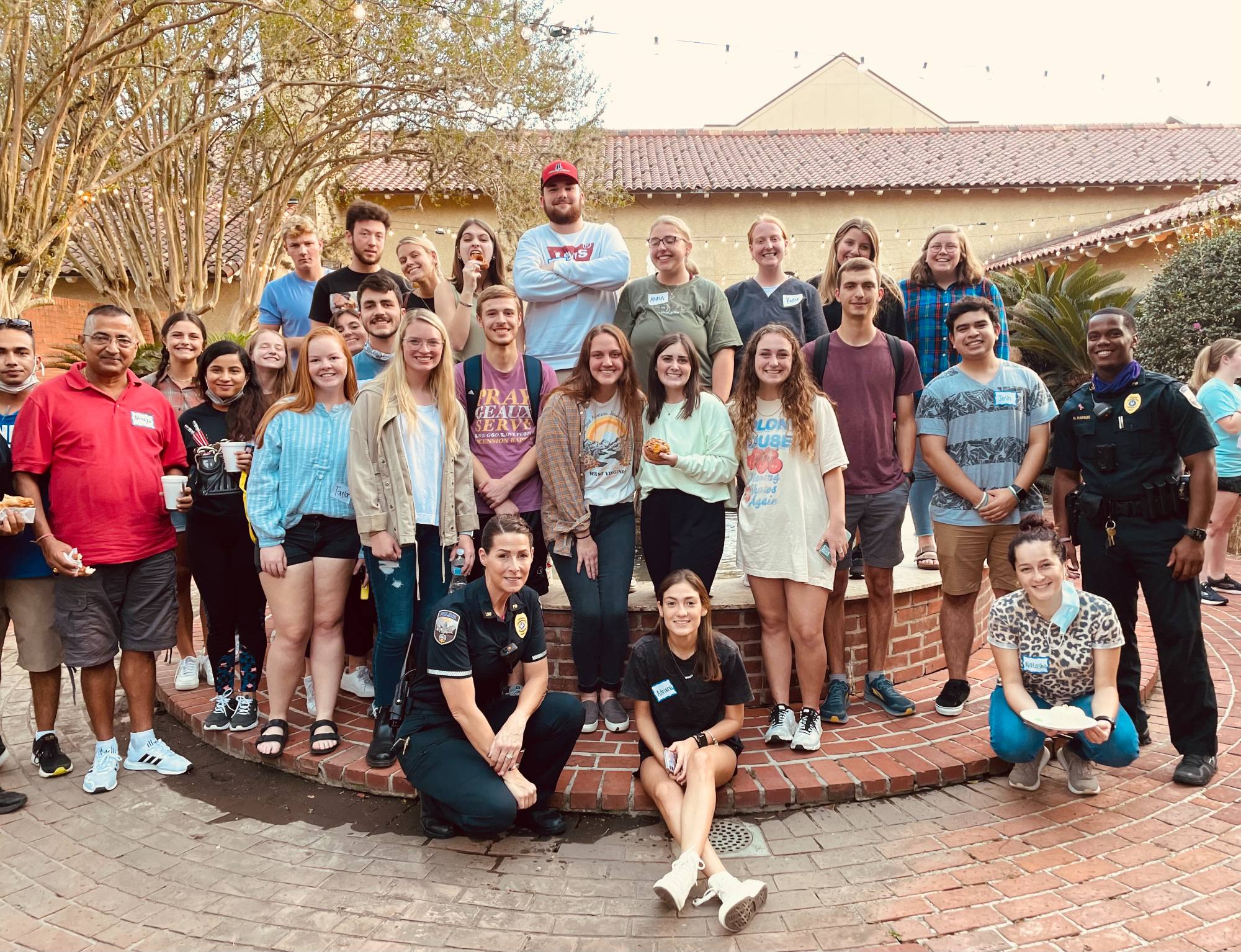 LSU Police Officers with Res Life students